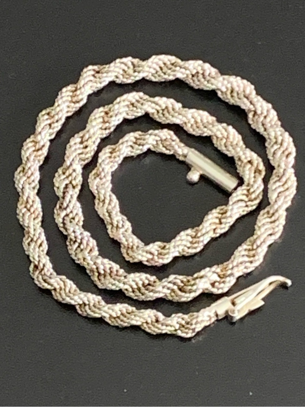 Heavy Vintage 925 Sterling Silver 7mm Rope  Chain Necklace 17" / 34g